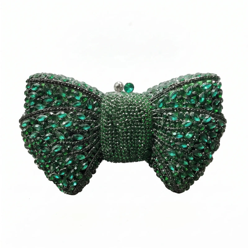 Sparkling Bow-Shaped Evening Clutch Bag - Bovena