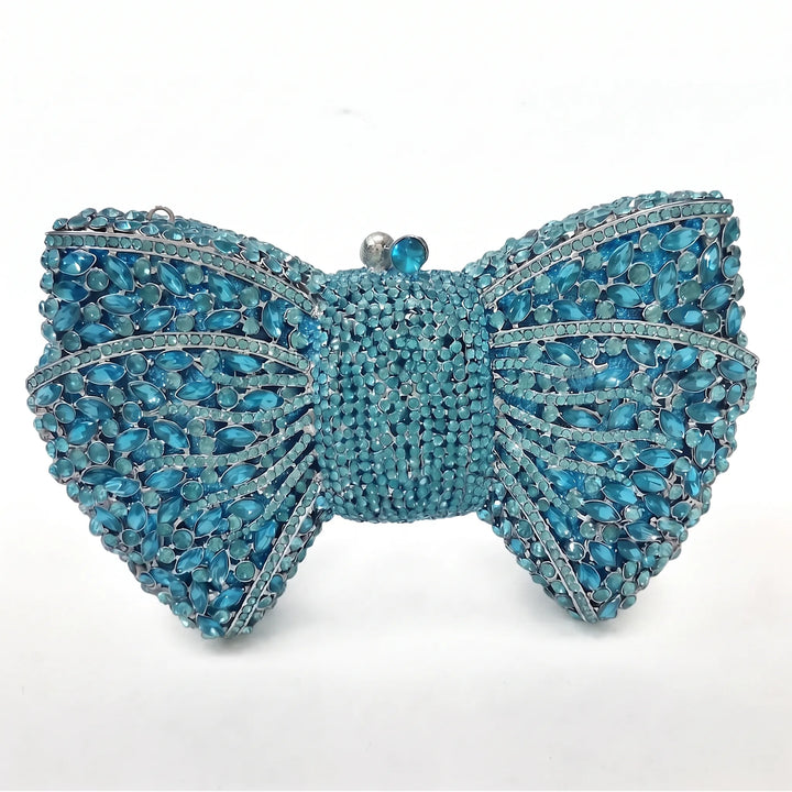 Sparkling Bow-Shaped Evening Clutch Bag - Bovena
