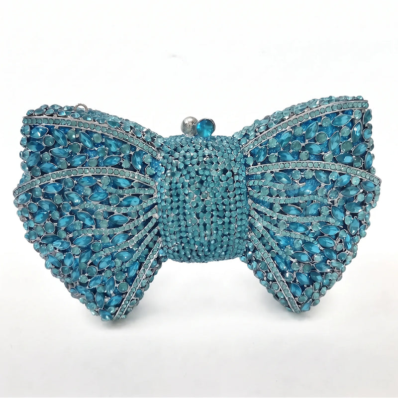 Sparkling Bow-Shaped Evening Clutch Bag - Bovena