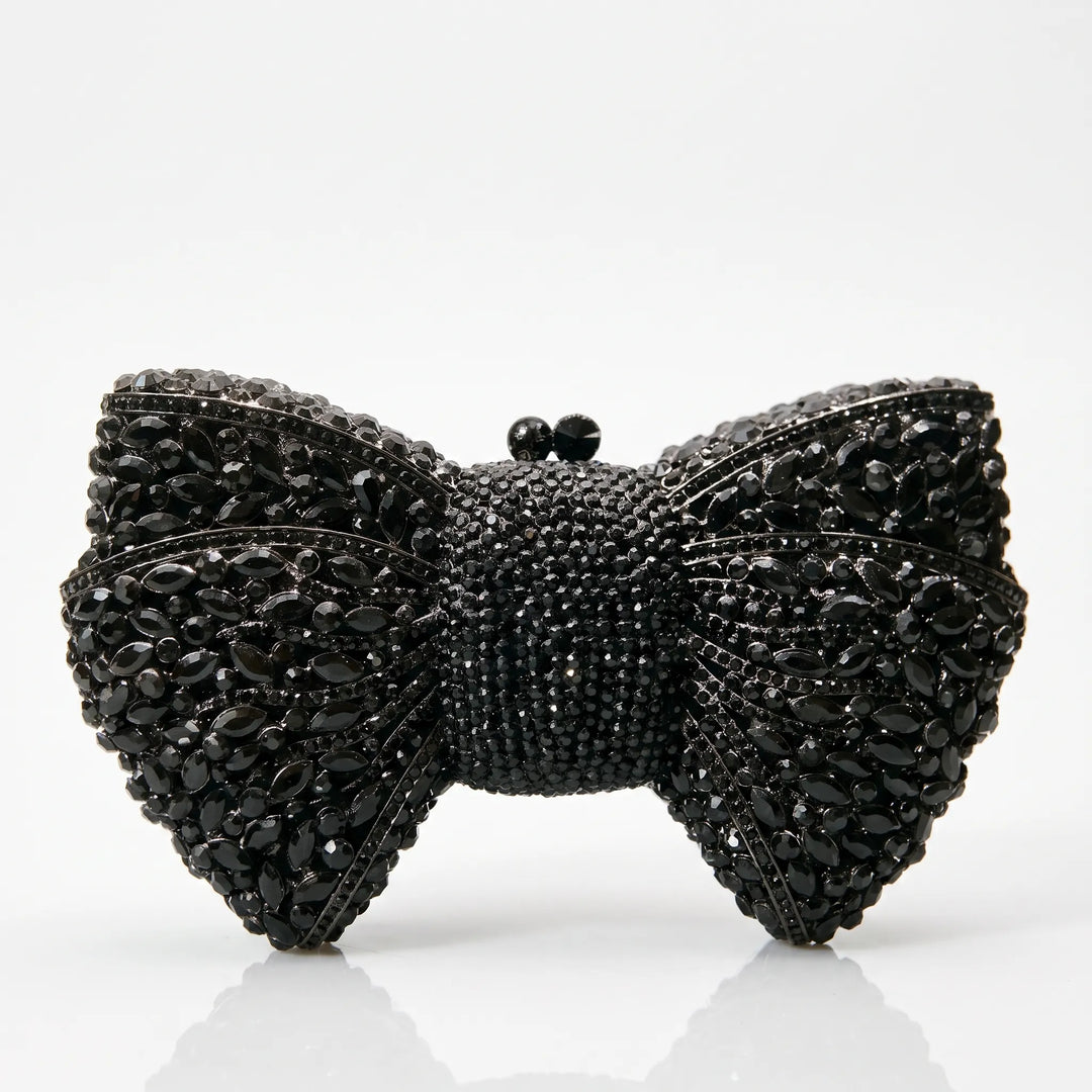 Sparkling Bow-Shaped Evening Clutch Bag - Bovena