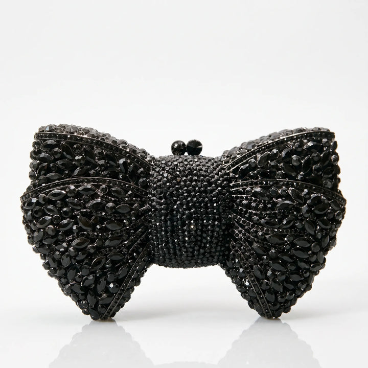 Sparkling Bow-Shaped Evening Clutch Bag - Bovena