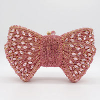 Sparkling Bow-Shaped Evening Clutch Bag - Bovena