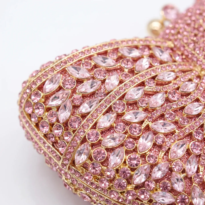 Sparkling Bow-Shaped Evening Clutch Bag - Bovena
