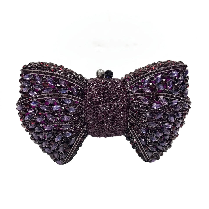 Sparkling Bow-Shaped Evening Clutch Bag - Bovena