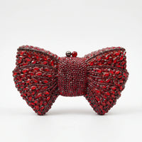 Sparkling Bow-Shaped Evening Clutch Bag - Bovena