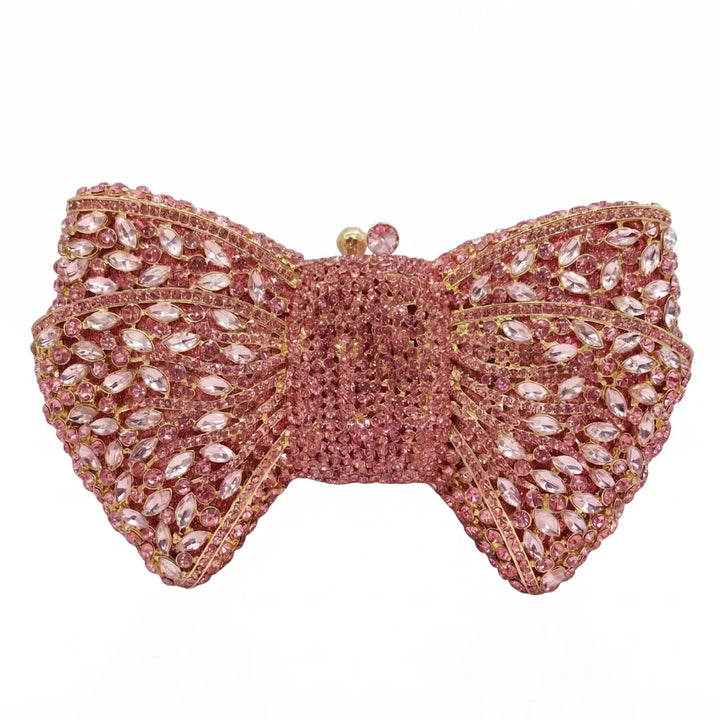 Sparkling Bow-Shaped Evening Clutch Bag - Bovena