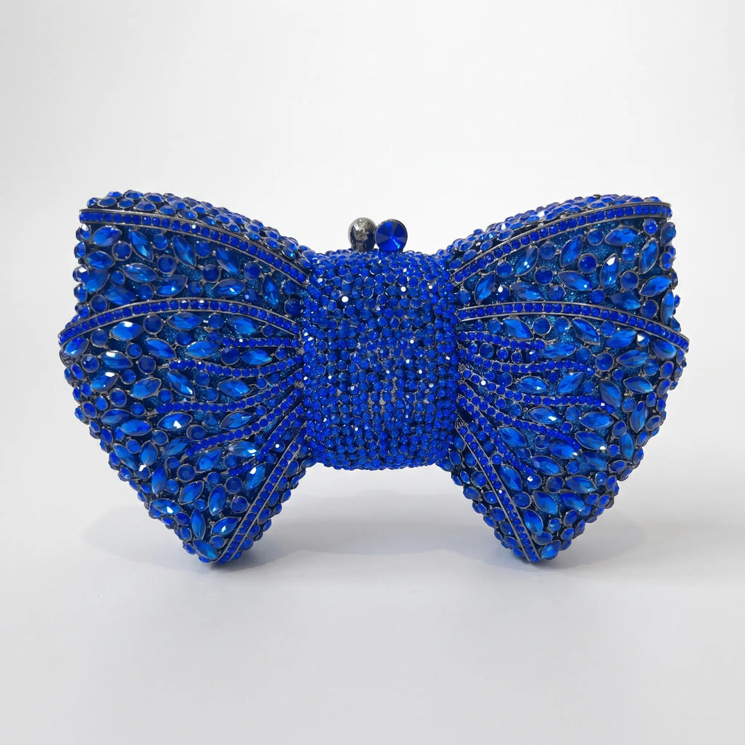 Sparkling Bow-Shaped Evening Clutch Bag - Bovena