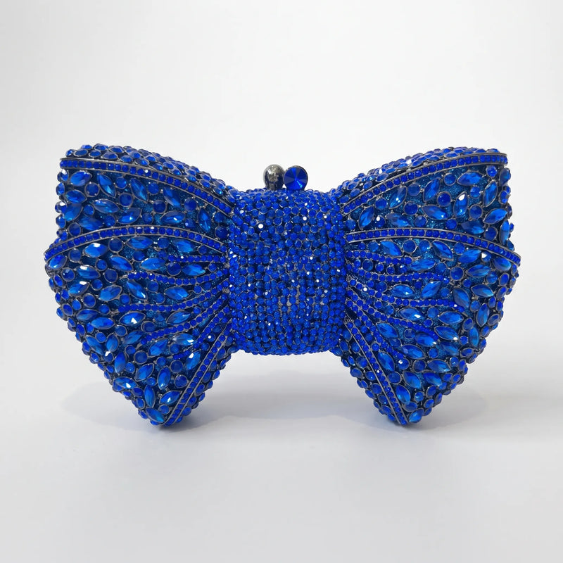 Sparkling Bow-Shaped Evening Clutch Bag - Bovena