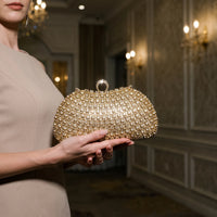 Sparkling Structured Evening Clutch Bag - Vespia