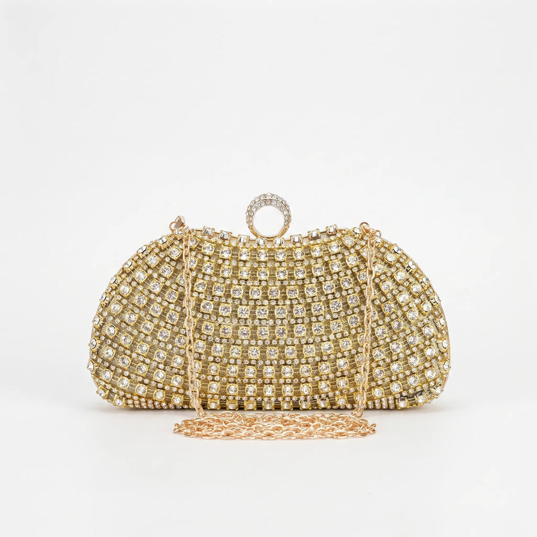 Sparkling Structured Evening Clutch Bag - Vespia