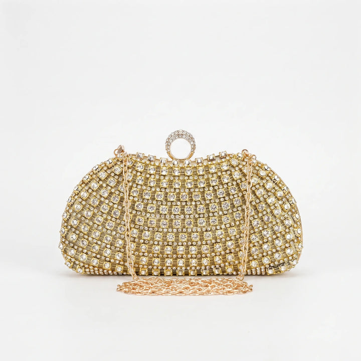 Sparkling Structured Evening Clutch Bag - Vespia