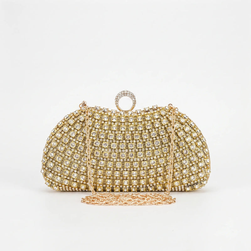 Sparkling Structured Evening Clutch Bag - Vespia