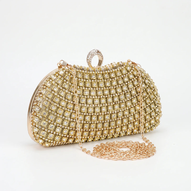 Sparkling Structured Evening Clutch Bag - Vespia
