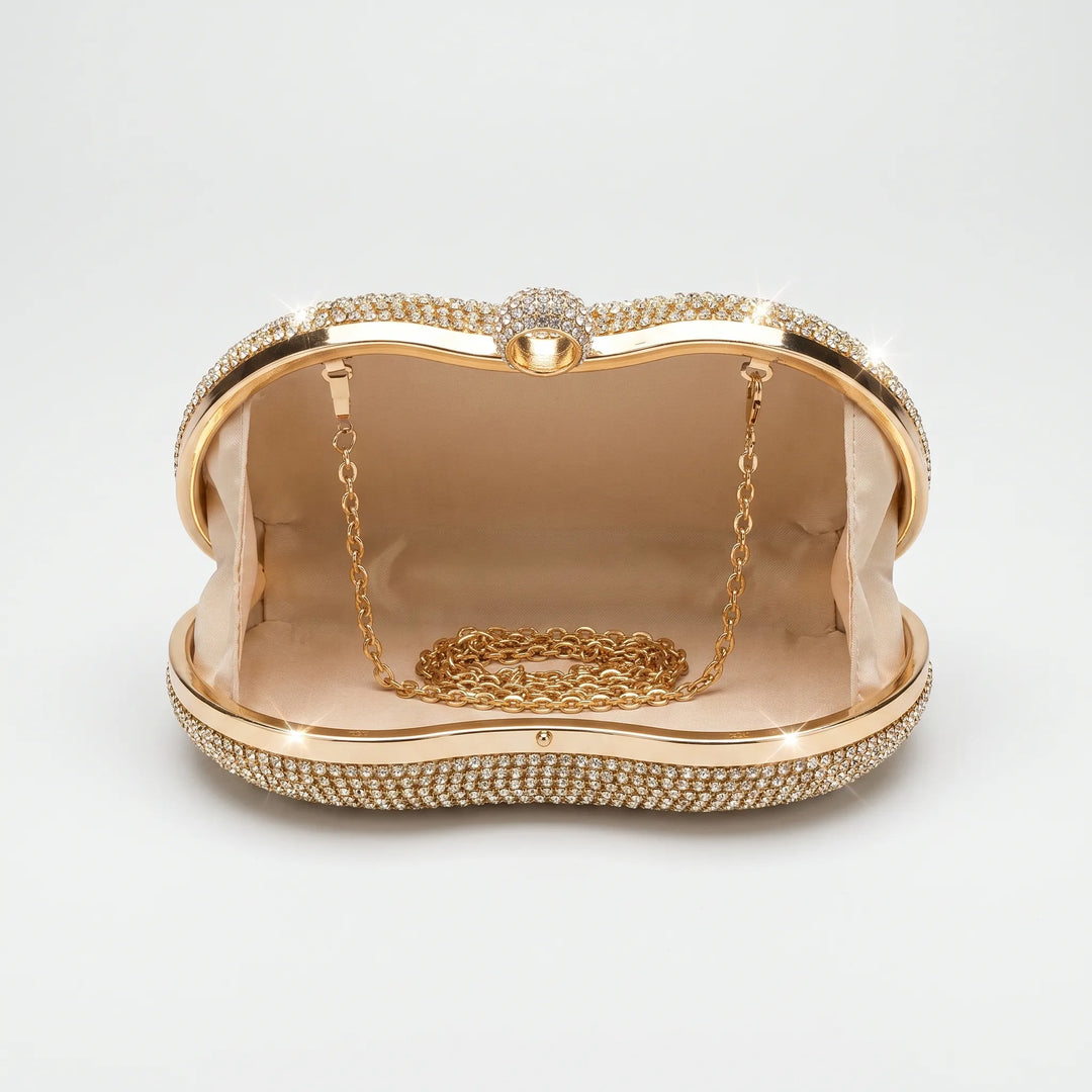 Sparkling Structured Evening Clutch Bag - Vespia