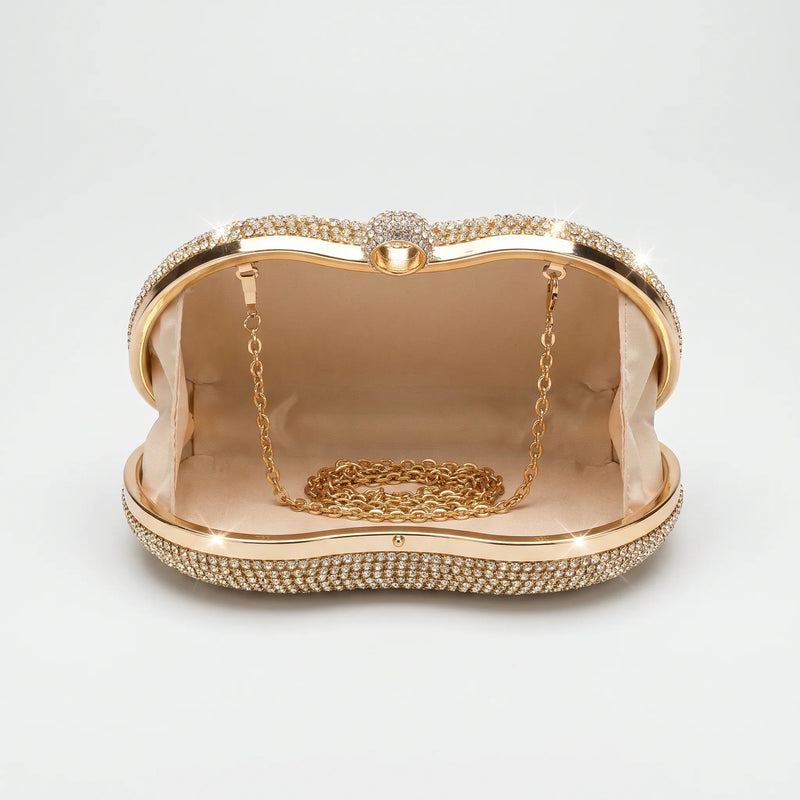 Sparkling Structured Evening Clutch Bag - Vespia