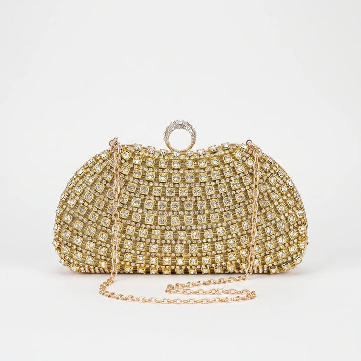 Sparkling Structured Evening Clutch Bag - Vespia