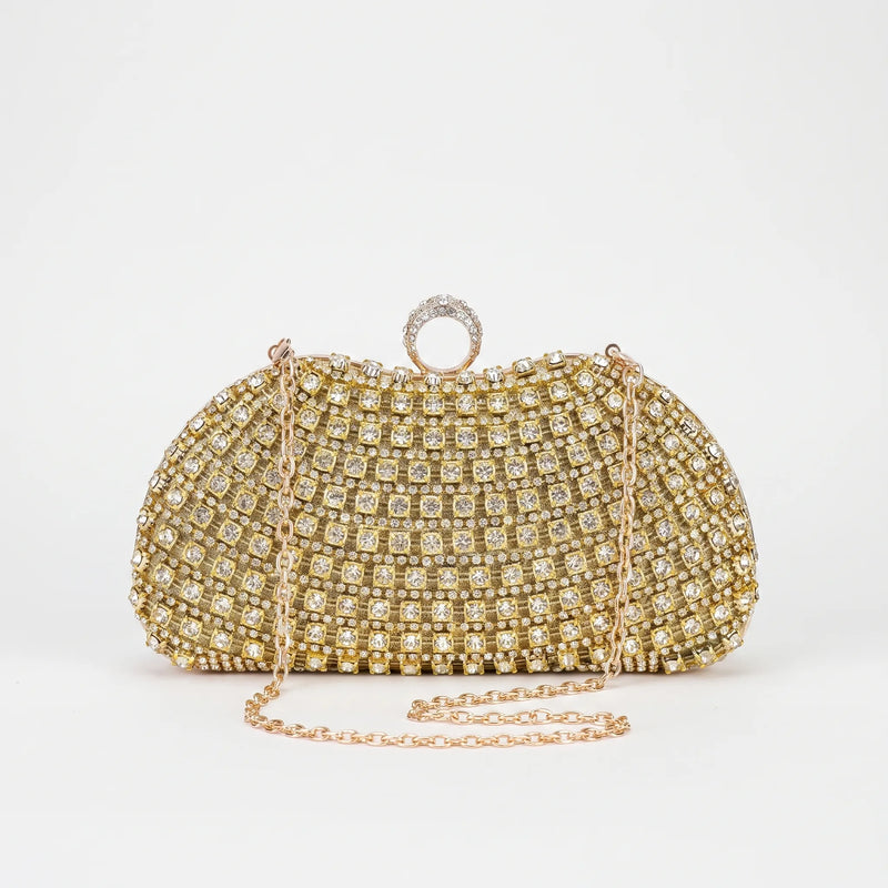 Sparkling Structured Evening Clutch Bag - Vespia