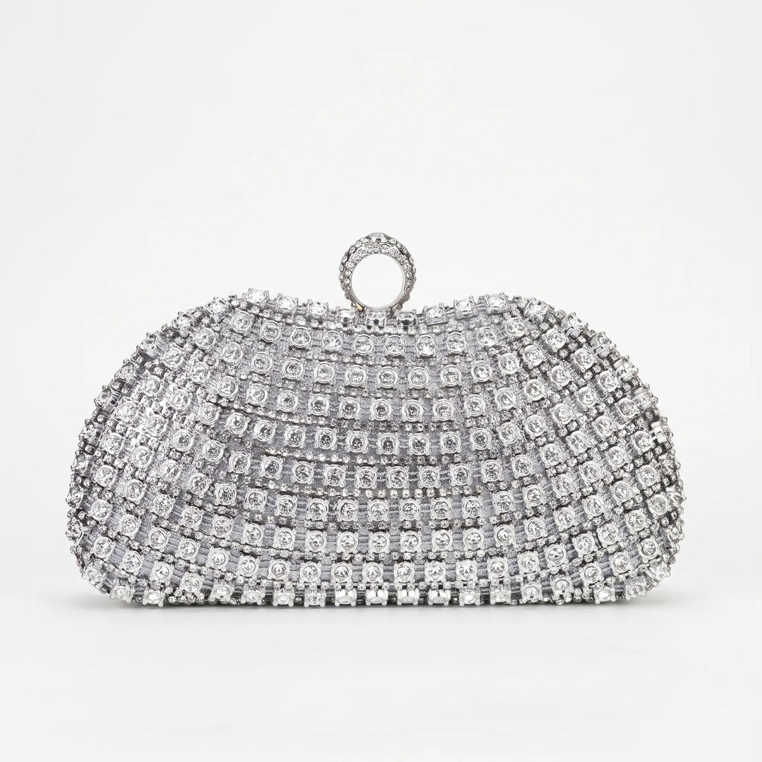 Sparkling Structured Evening Clutch Bag - Vespia