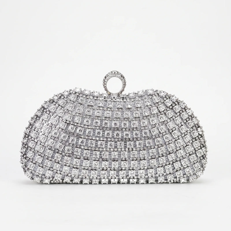 Sparkling Structured Evening Clutch Bag - Vespia