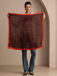 Square Cherry Print Scarf - Cherella