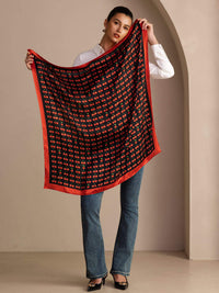 Square Cherry Print Scarf - Cherella