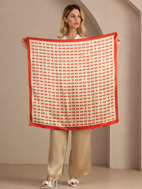 Square Cherry Print Scarf - Cherella