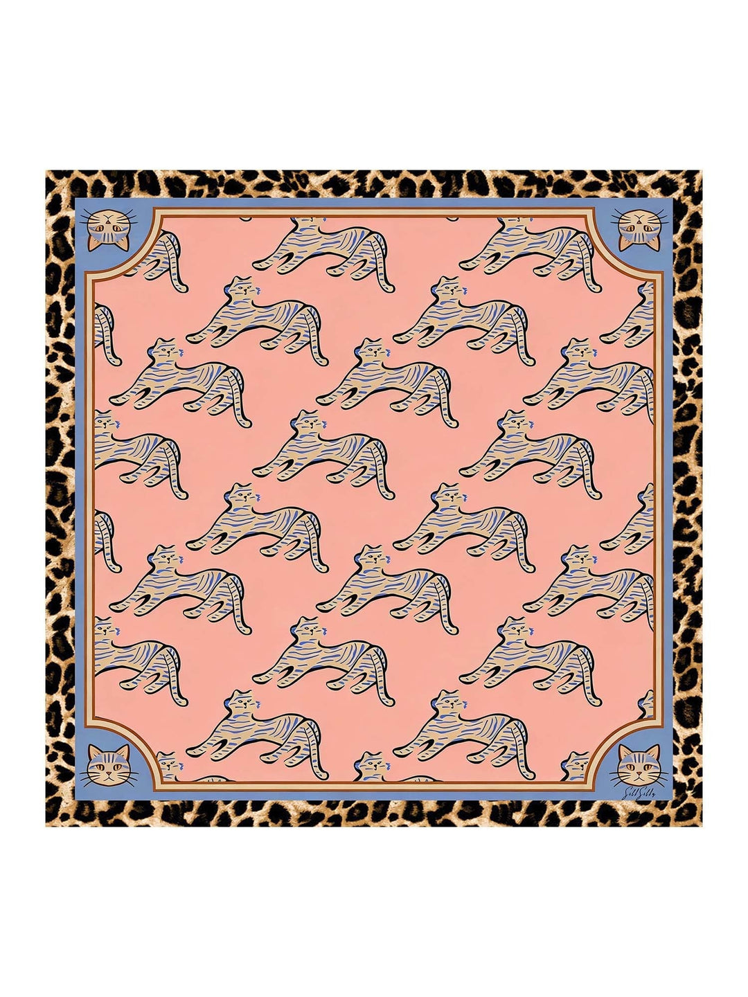Square Leopard Print Scarf - Felinora