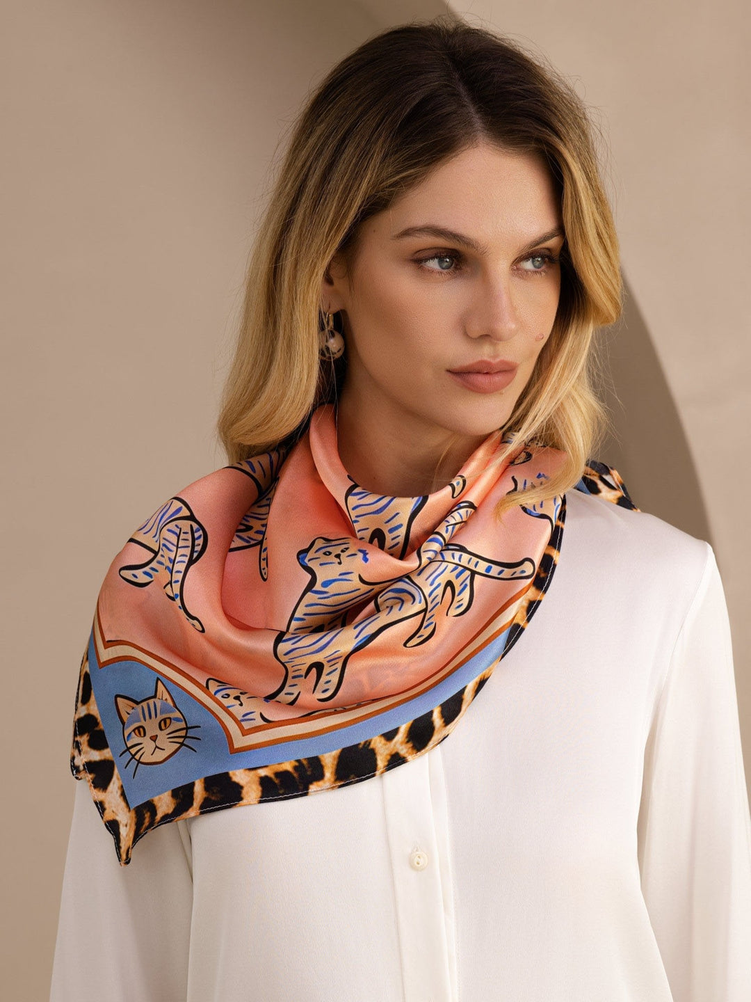 Square Leopard Print Scarf - Felinora