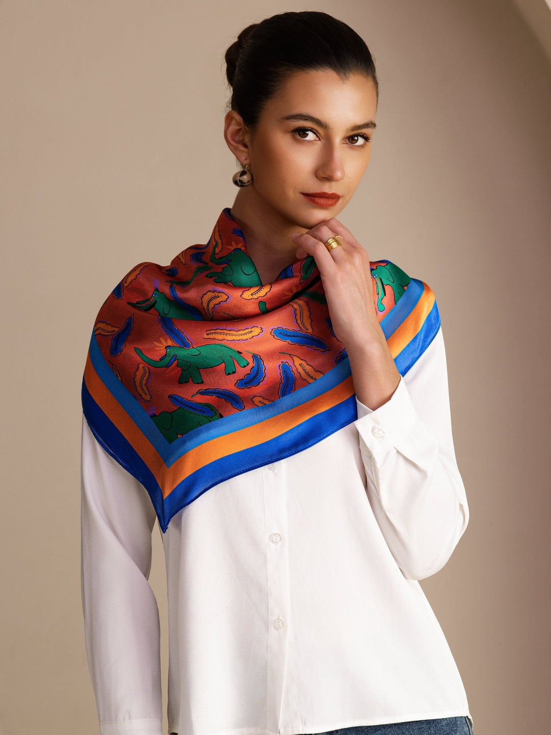 Square Printed Neck Scarf - Zambeza