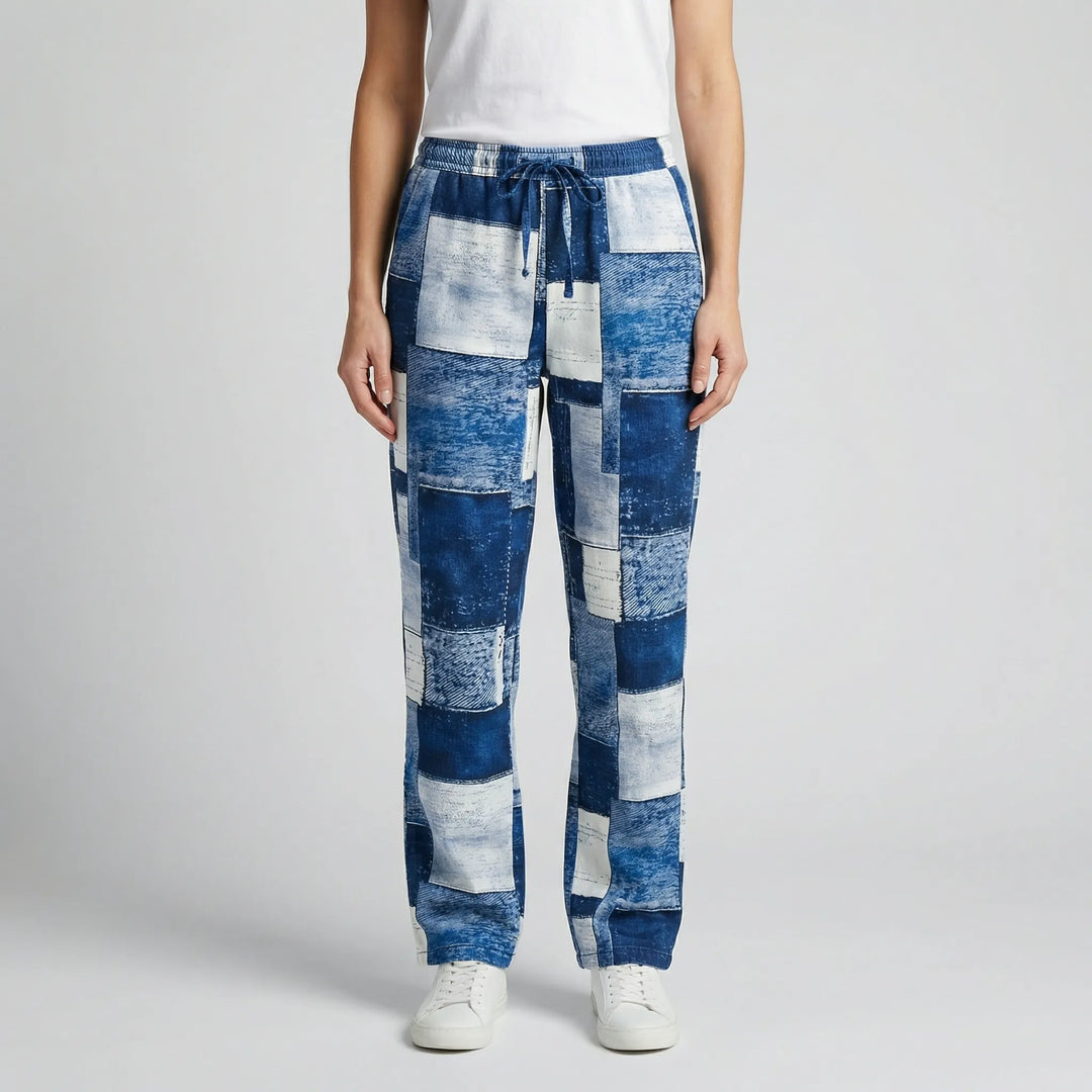 Straight-Leg Printed Casual Pants - Lucia