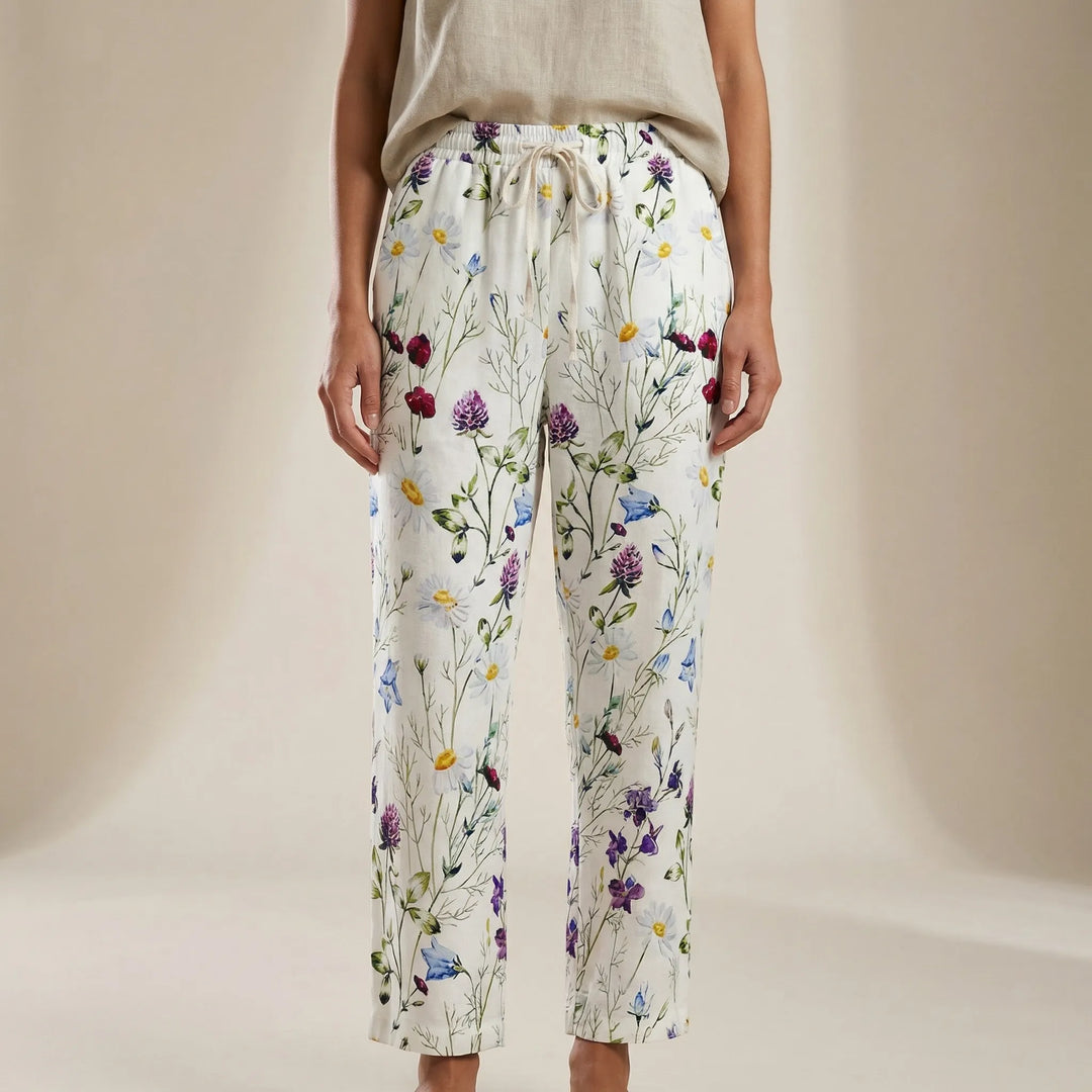 Straight-Leg Printed Casual Pants - Lucia