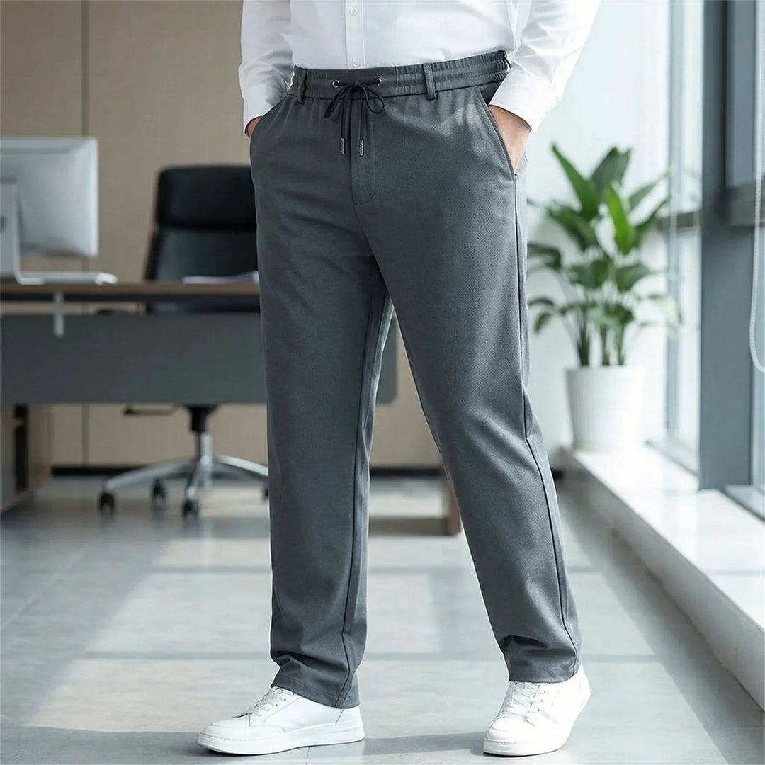 Straight Fit Elastic Waist Casual Pants - Donnie