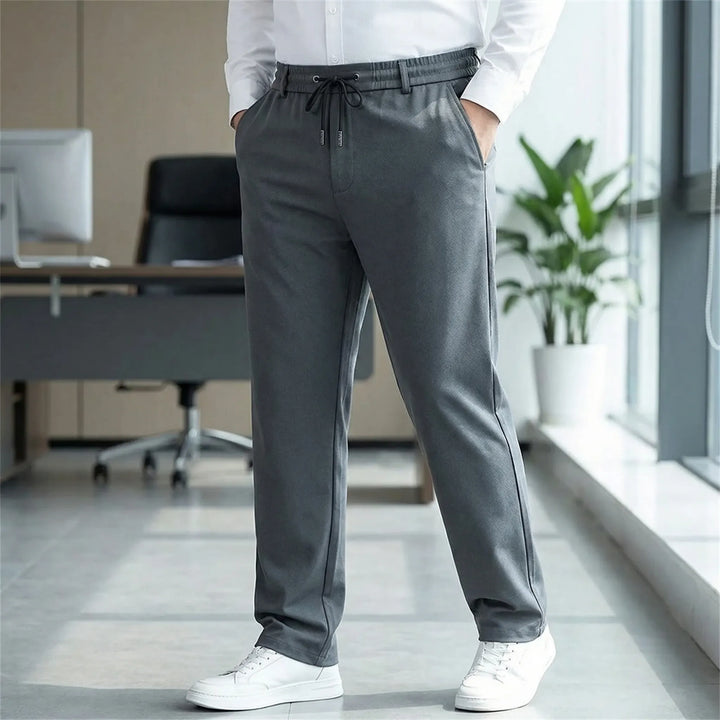 Straight Fit Elastic Waist Casual Pants - Donnie