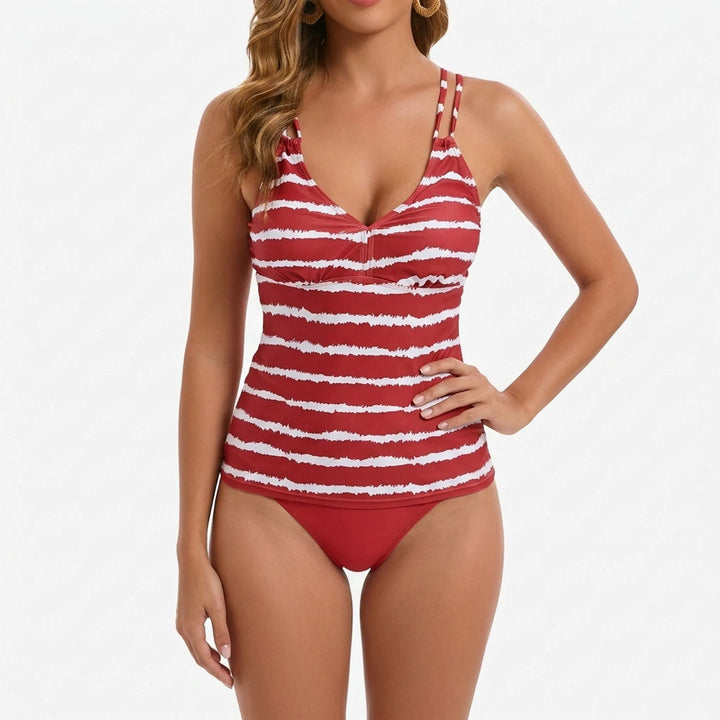 Striped Tankini Set - Zunari
