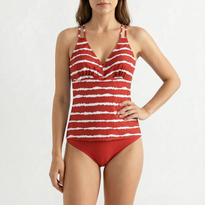 Striped Tankini Set - Zunari