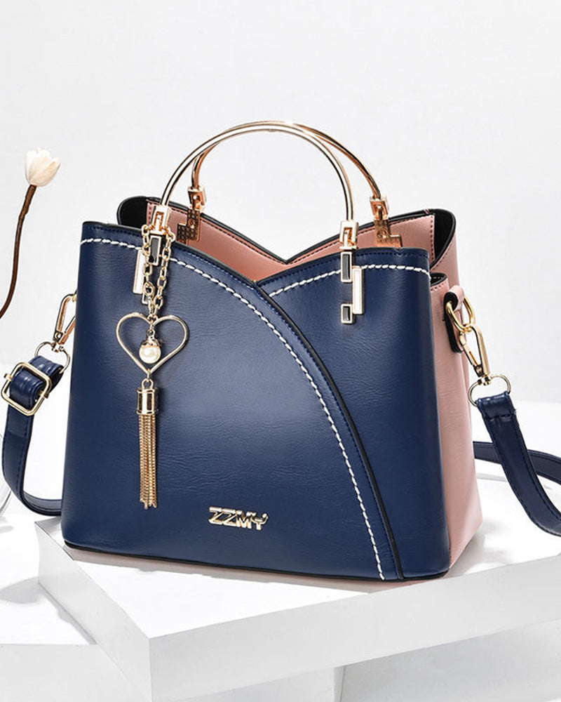 Structured Dual-Tone Female Handbag - Valinta