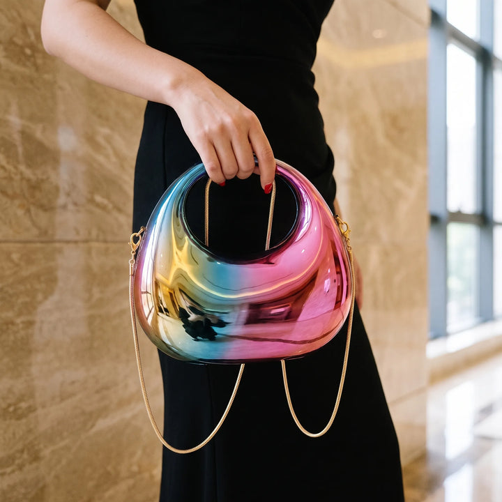Structured Evening Clutch Bag - Crescora