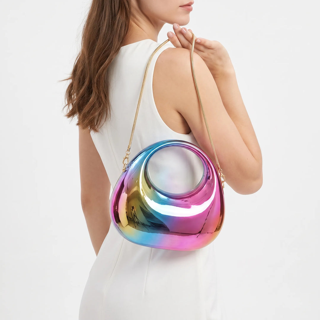 Structured Evening Clutch Bag - Crescora
