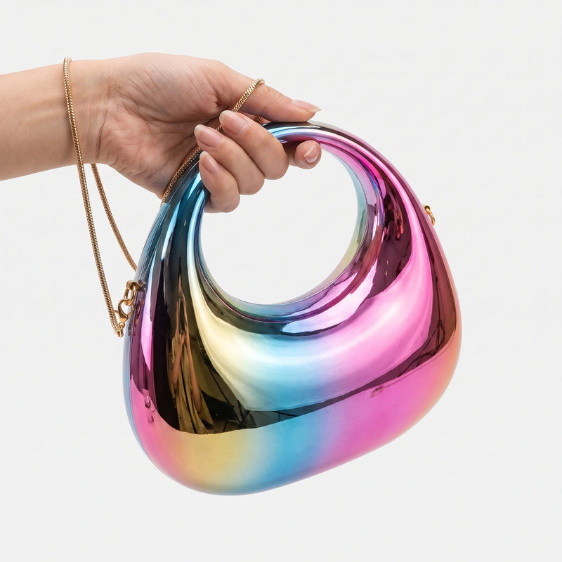 Structured Evening Clutch Bag - Crescora