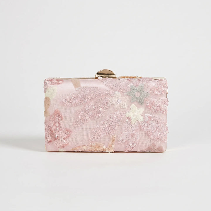 Structured Floral Evening Clutch Bag - Blusheta