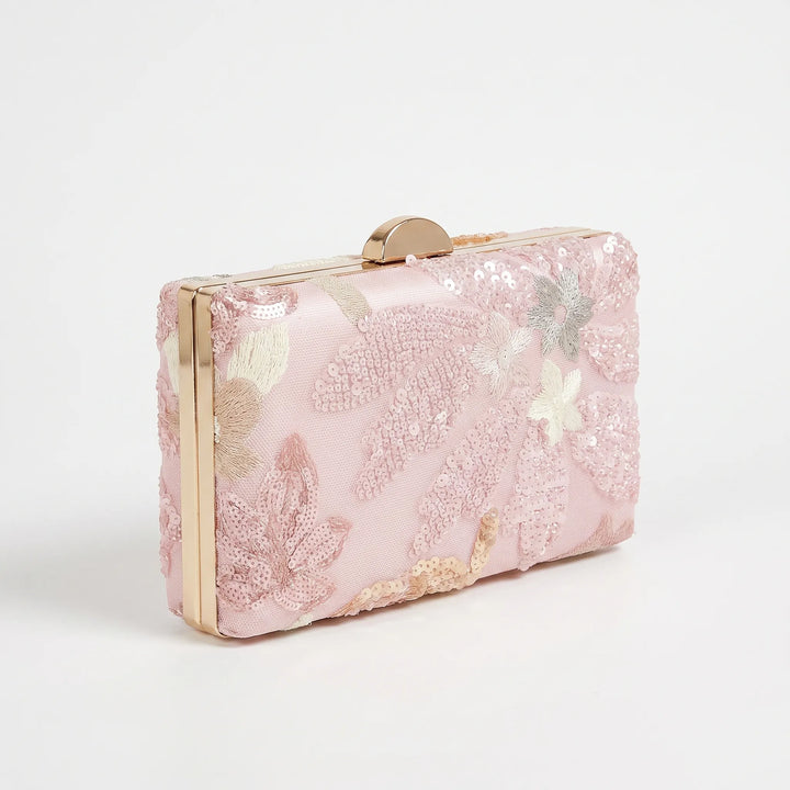 Structured Floral Evening Clutch Bag - Blusheta