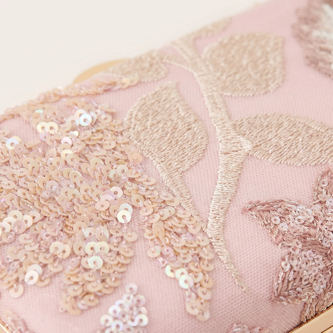 Structured Floral Evening Clutch Bag - Blusheta
