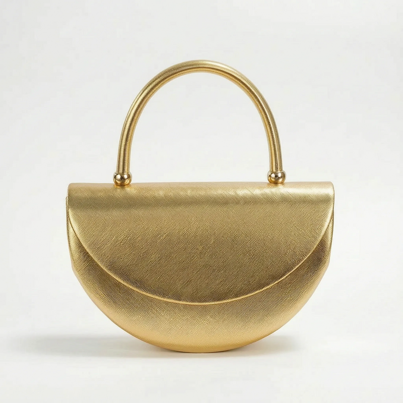 Structured Half-Moon Evening Bag - Crescentia
