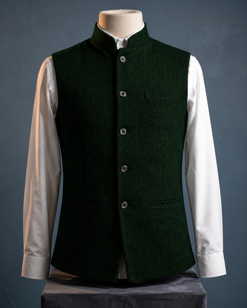 Structured Mandarin Collar Waistcoat - Austin