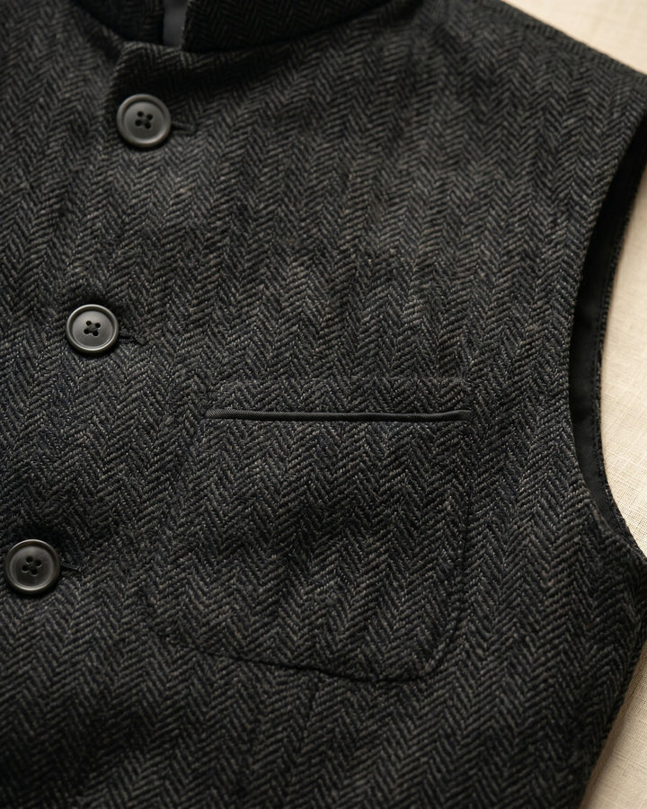 Structured Mandarin Collar Waistcoat - Austin