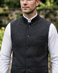 Structured Mandarin Collar Waistcoat - Austin