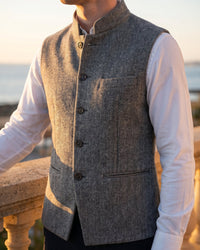 Structured Mandarin Collar Waistcoat - Austin