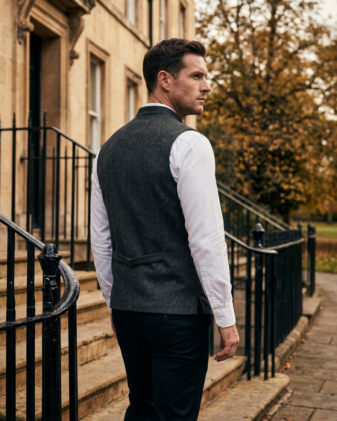 Structured Mandarin Collar Waistcoat - Austin