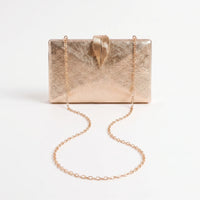 Structured Metallic Gold Evening Clutch Bag - Nyktis
