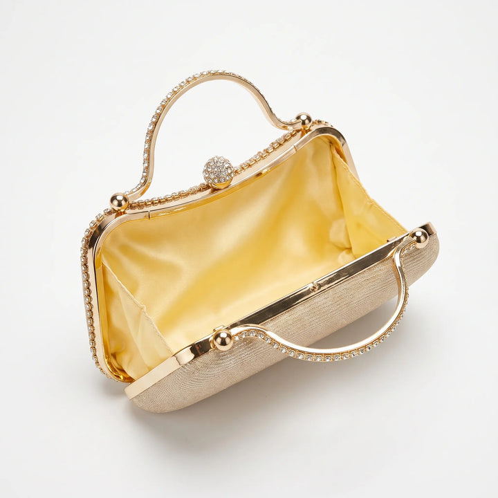 Structured Scalloped Embellished Evening Clutch Bag - Evenda
